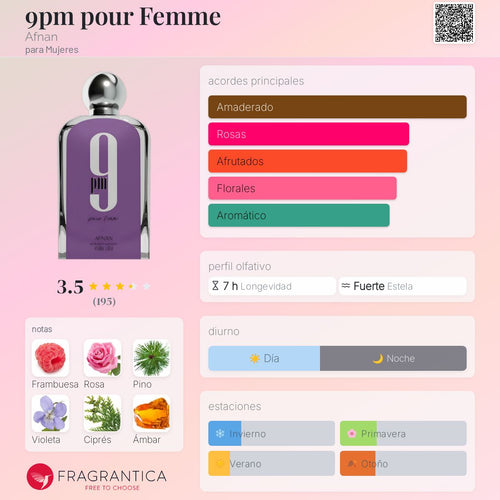 PERFUME AFNAN 9PM POUR FEMME EDP 100ML PURPLE