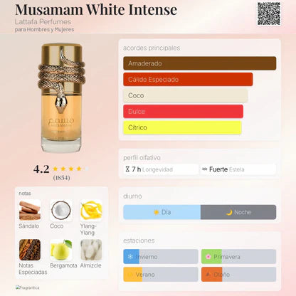 PERFUME LATTAFA MUSAMAM WHITE INTENSE EDP UNIS 100ML
