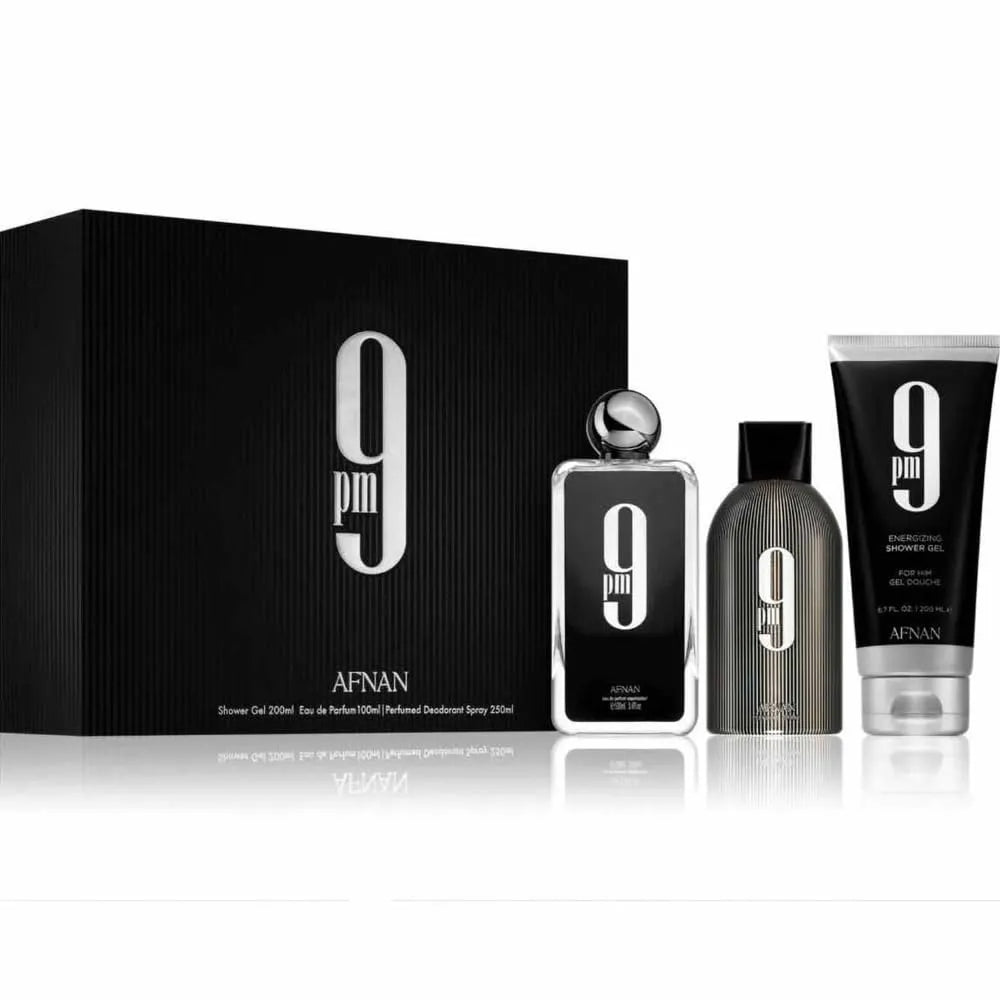 PERFUME AFNAN 9PM KIT MASC EDP 100ML + DEO 150ML + GEL 15